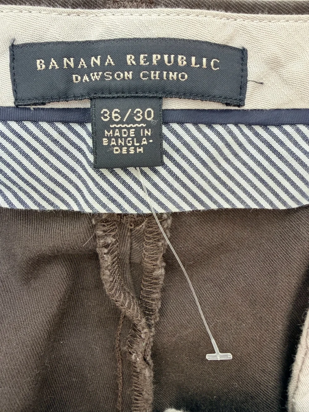 Banana Republic Men's Straight-Leg Brown Chino Pants 36/30 100%Cotton